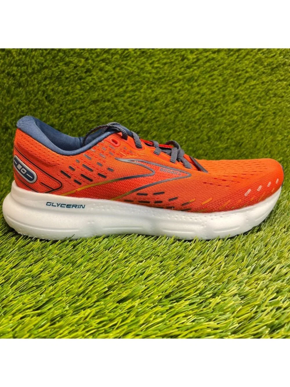 Brooks Glycerin 20 Mens Size 8.5 Orange Athletic Running Walking Shoes Sneakers